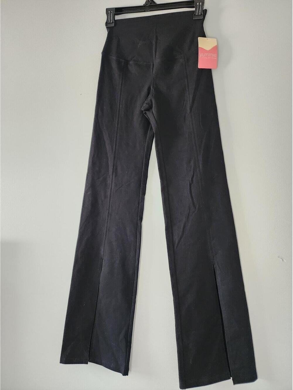 Yummie Chrissy Split Front Bootcut Shaping Leggings Black Size S